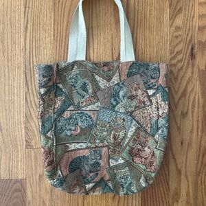 Vintage Cat Tapestry Tote Bag